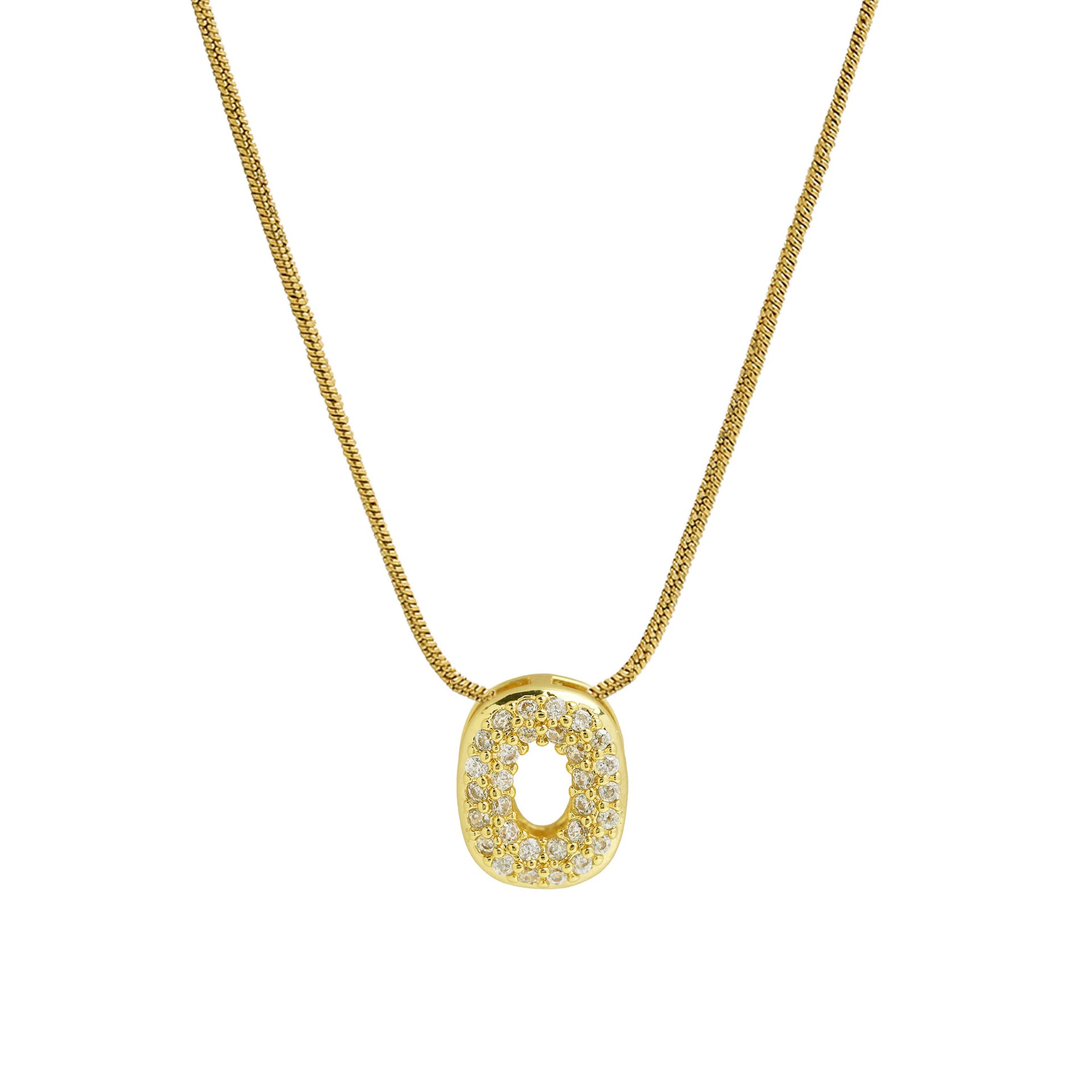 Deborah Initial Snake Necklace - Gold-tone O Initial [Z77CGMCY]