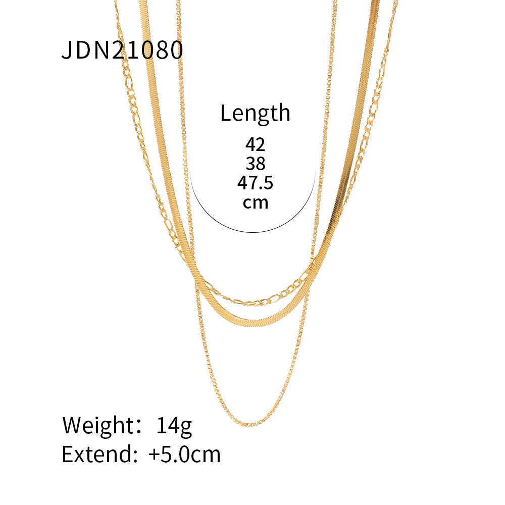 Miryam Gold Geometric Chain Necklace - JDN21080 [3RSTW3MP]