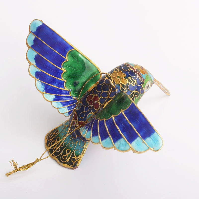 Hope Filigree Bird Ornament - Silver-Blue Bird Blue Pendant