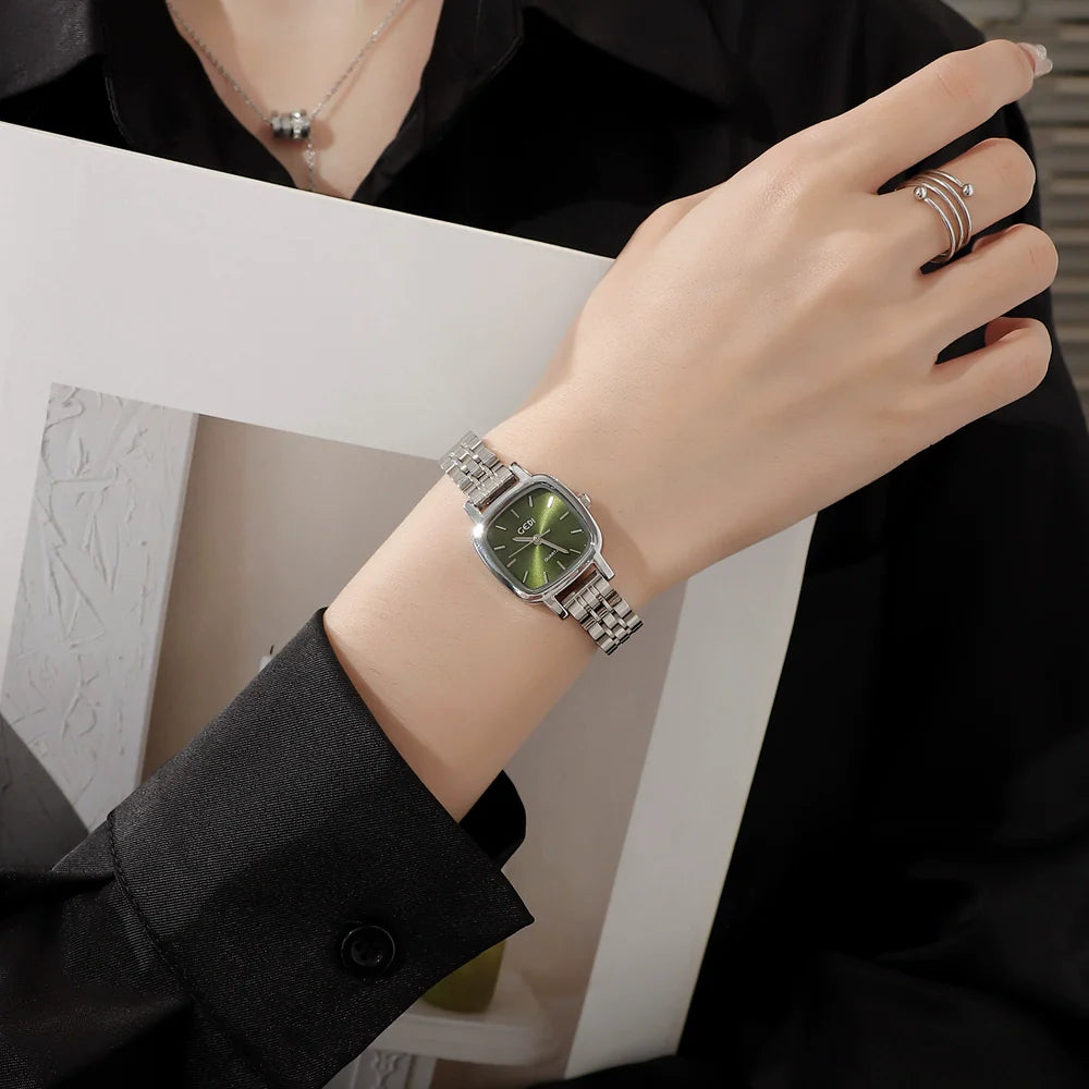 Chandler Elegant Square Watch - Retro Green