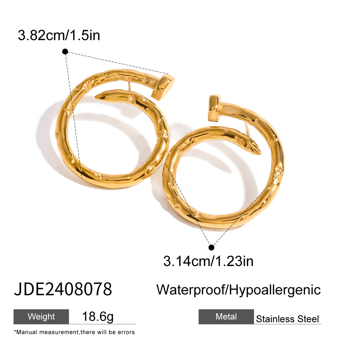 Arwa Geometric Hoop Earrings - JDE2408078 [84EDNSJP]