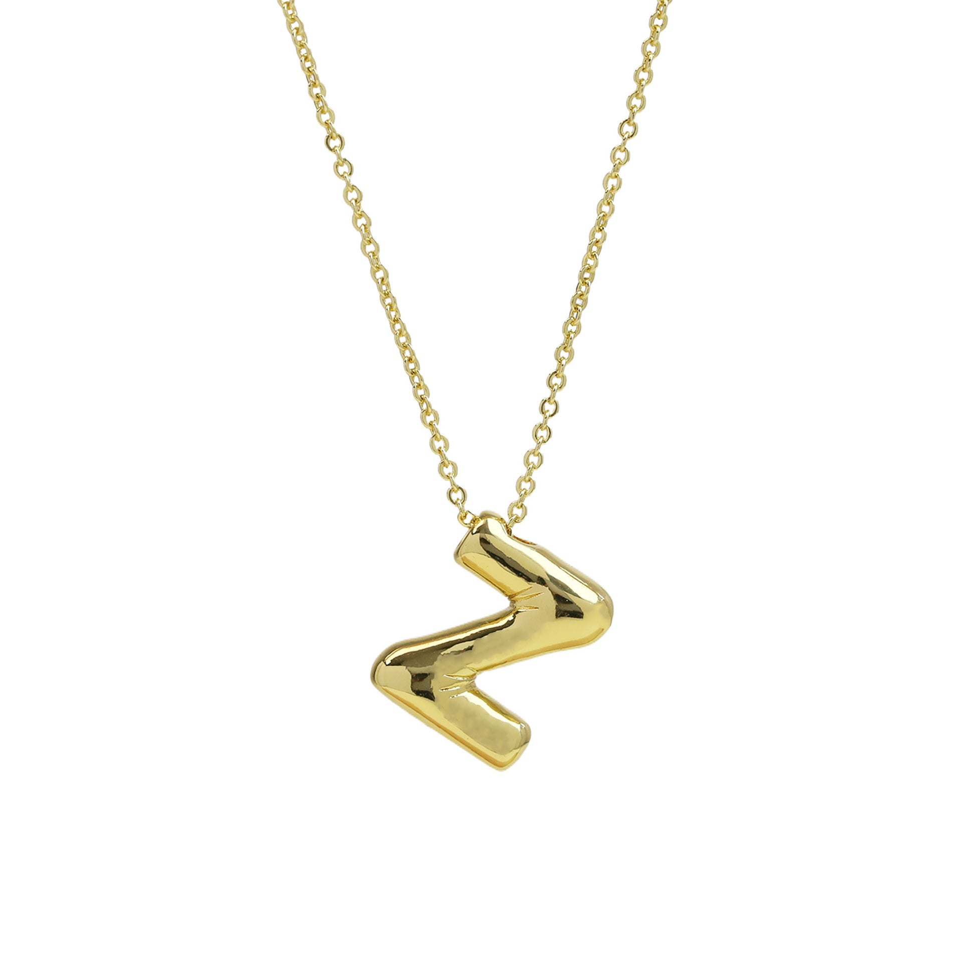Saffron Puffy Initial Necklace - Letter Z [SOTC06BW]