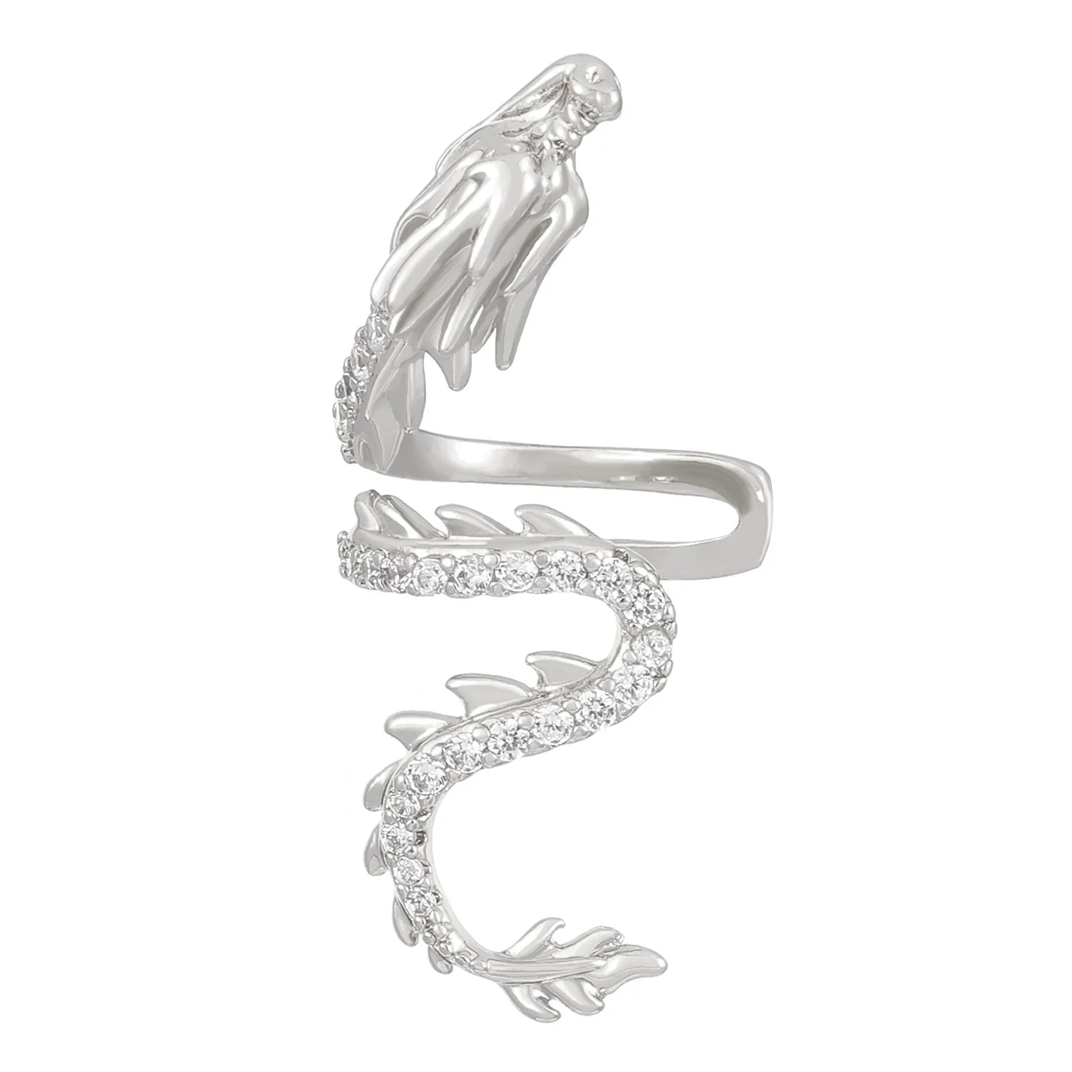 Dulcemaria Dragon Ear Cuff - White K (Right Ear)