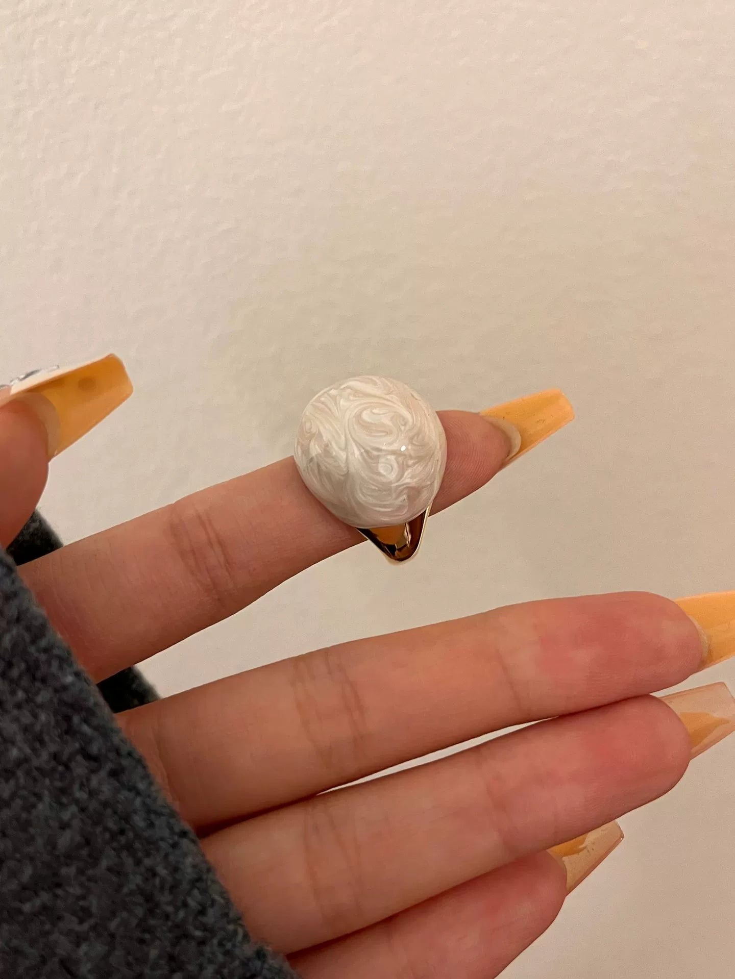 Nicolle Maillard Droplet Ring - White [V2MVWH1V]
