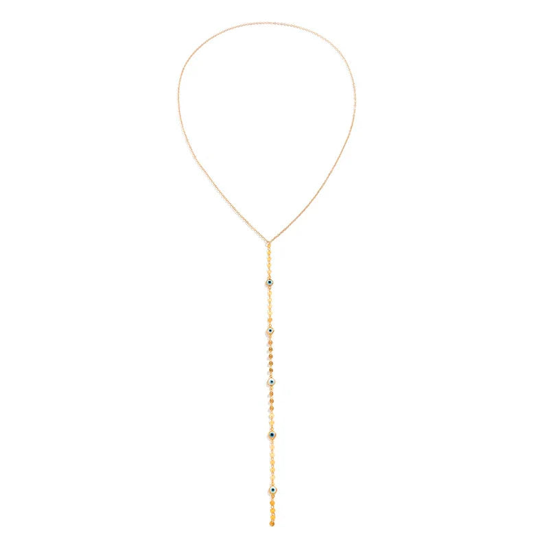 Sonya Long Pendant Necklace - Eye Gold