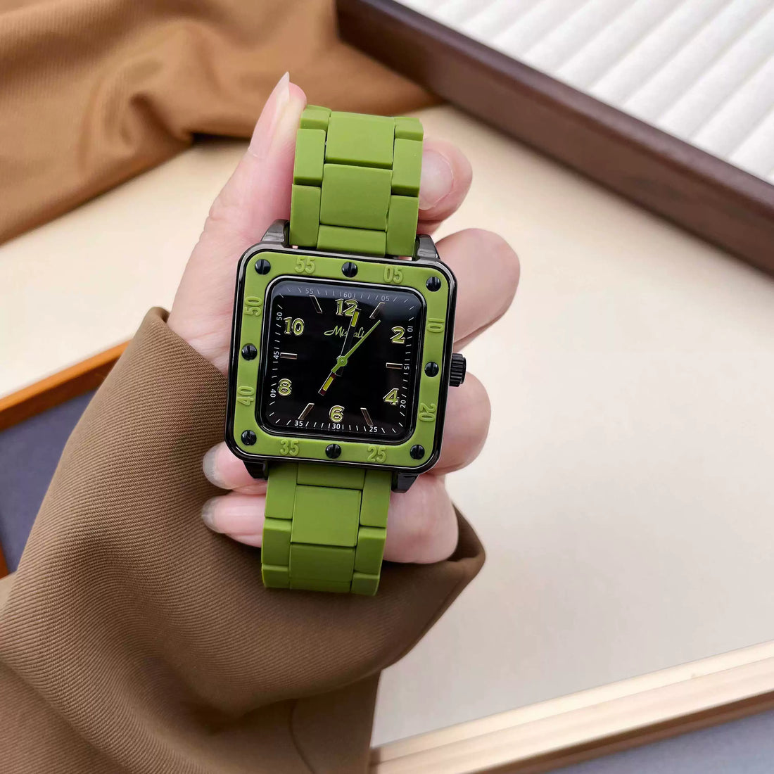 Talayah Square Silicone Watch - Cool Rose Red