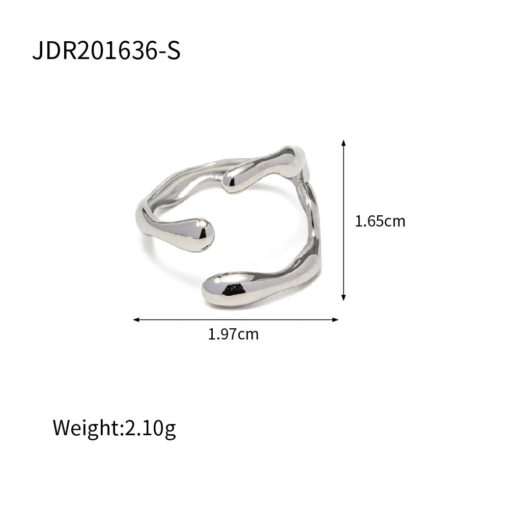 Edna Titanium Open Ring - JDR201636-S [J4CBXLMA]