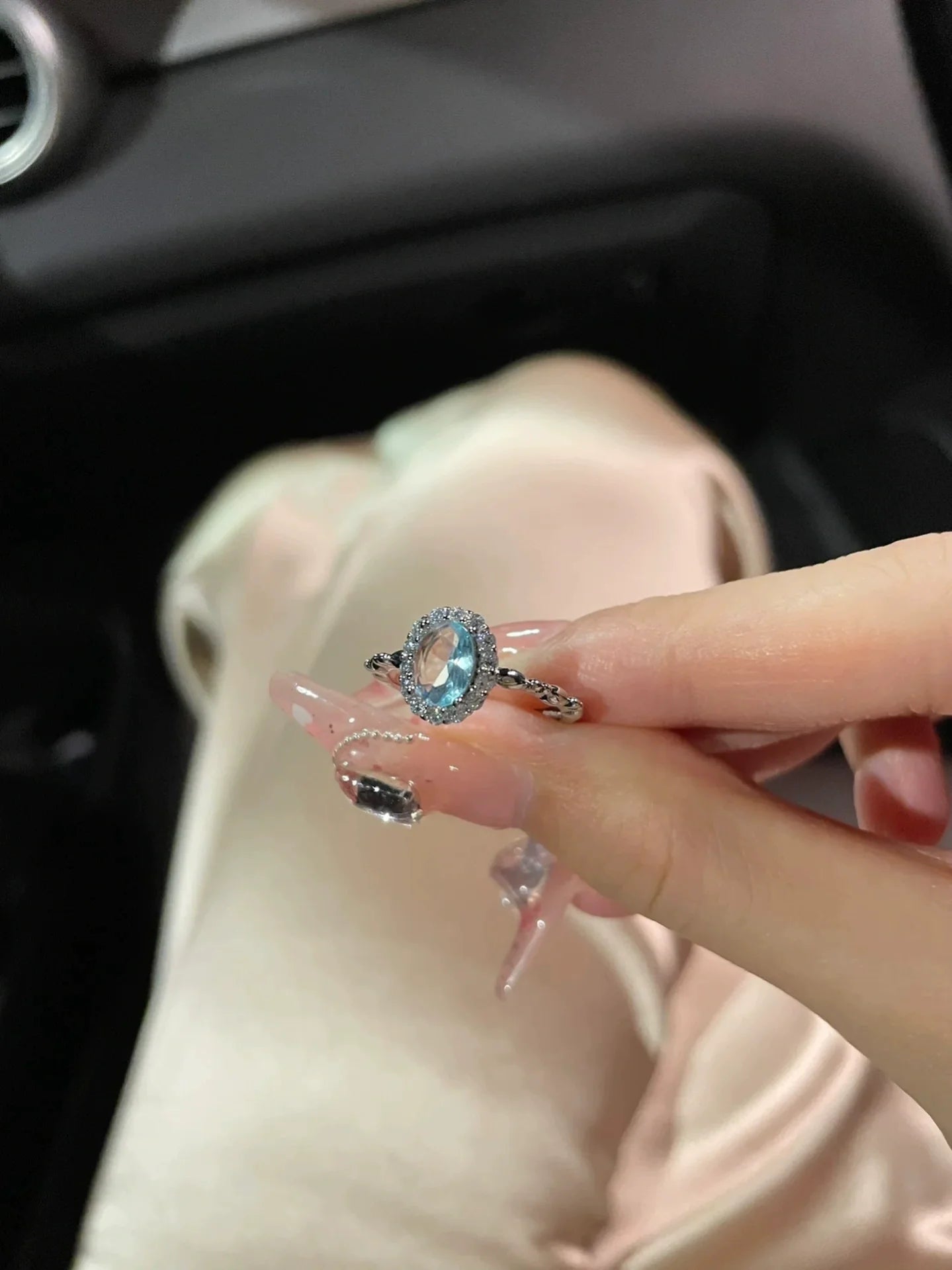 Emmylou Sparkling Topaz Ring - Aquamarine Topaz Ring