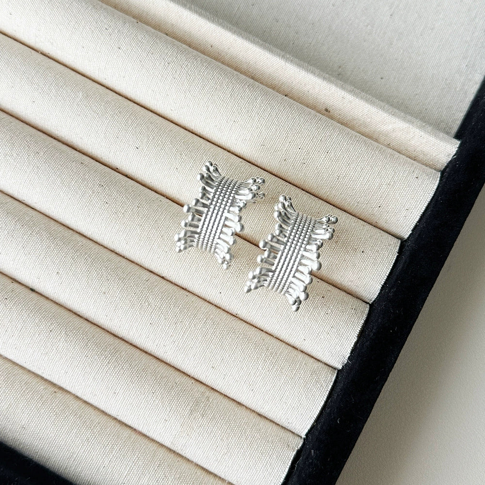 Melissa Braided Metal Earrings - Silver [N115KOBX]