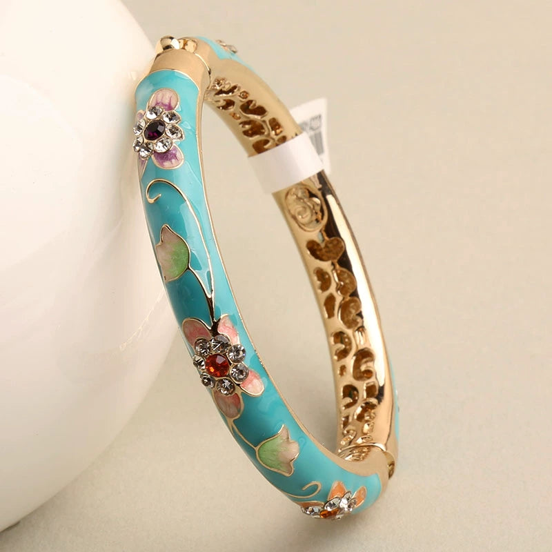 Sofi Flower Enamel Bracelet - Kid's Lake Blue (47mm) [2GJBYEEO]