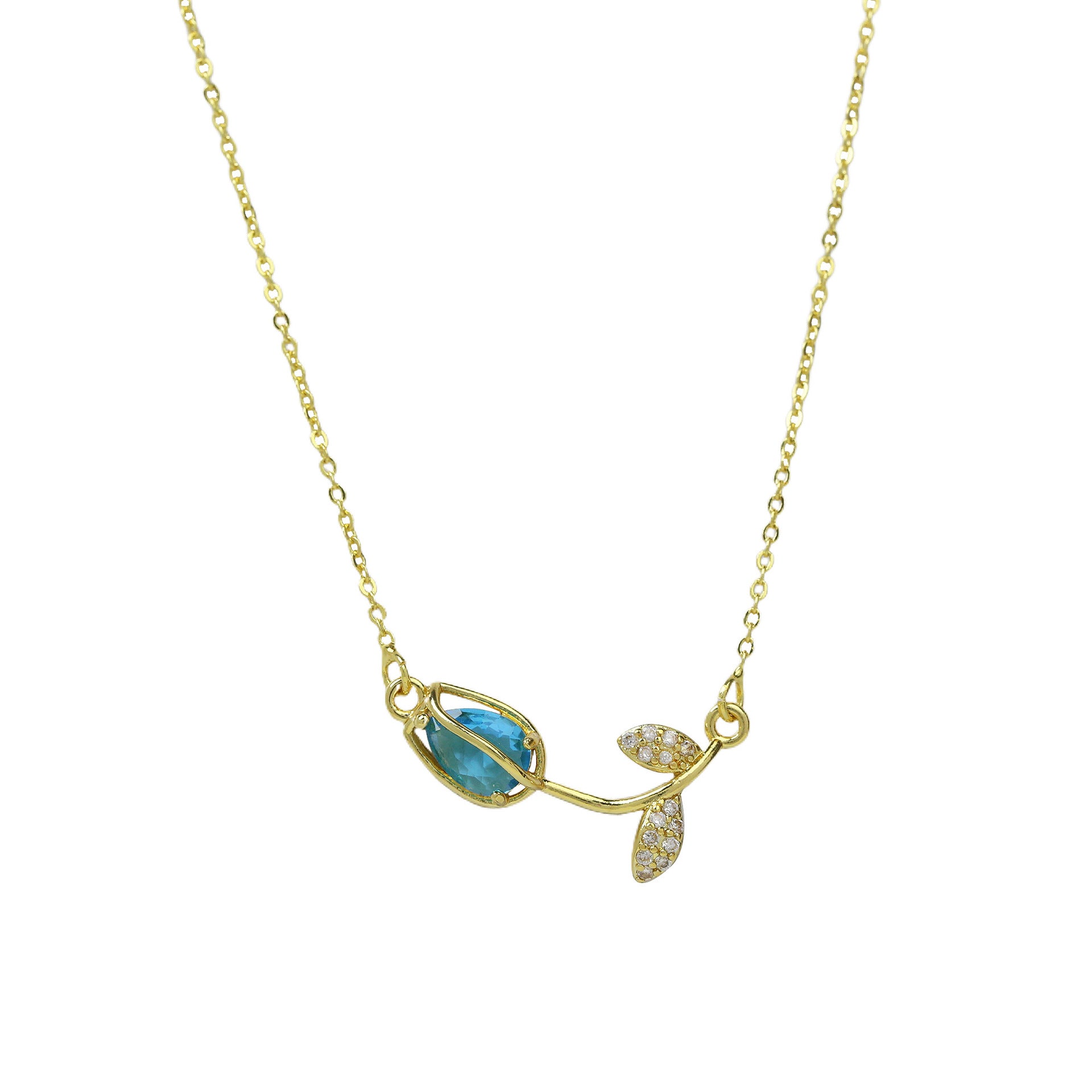 Aniah Zircon Rose Necklace - Necklace 5 [STN36F0S]