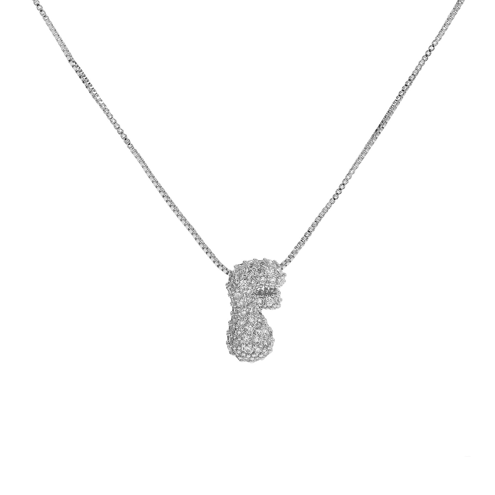 Francis Bubble Initial Necklace - Silver Necklace F [UXHHJ2LH]