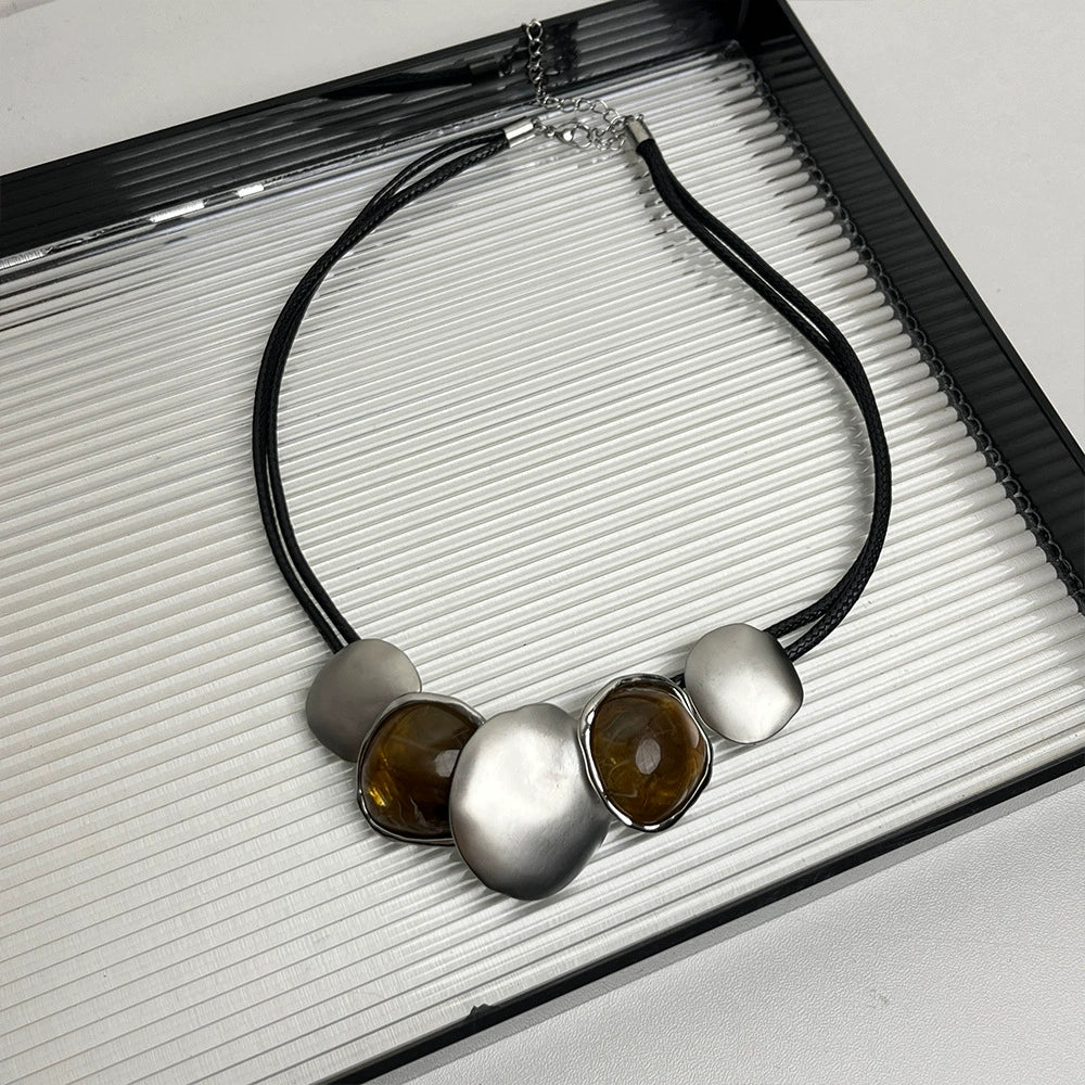 Eniola Asymmetrical Layered Necklace - Irregular Pendant Necklace [CVFU0E9F]