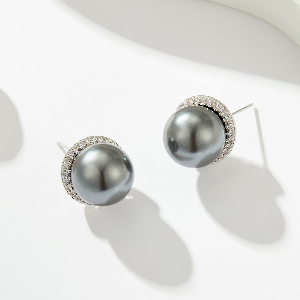 Ronnie Elegant Pearl Stud Earrings - EA13692D0140 [S5IA0QX7]