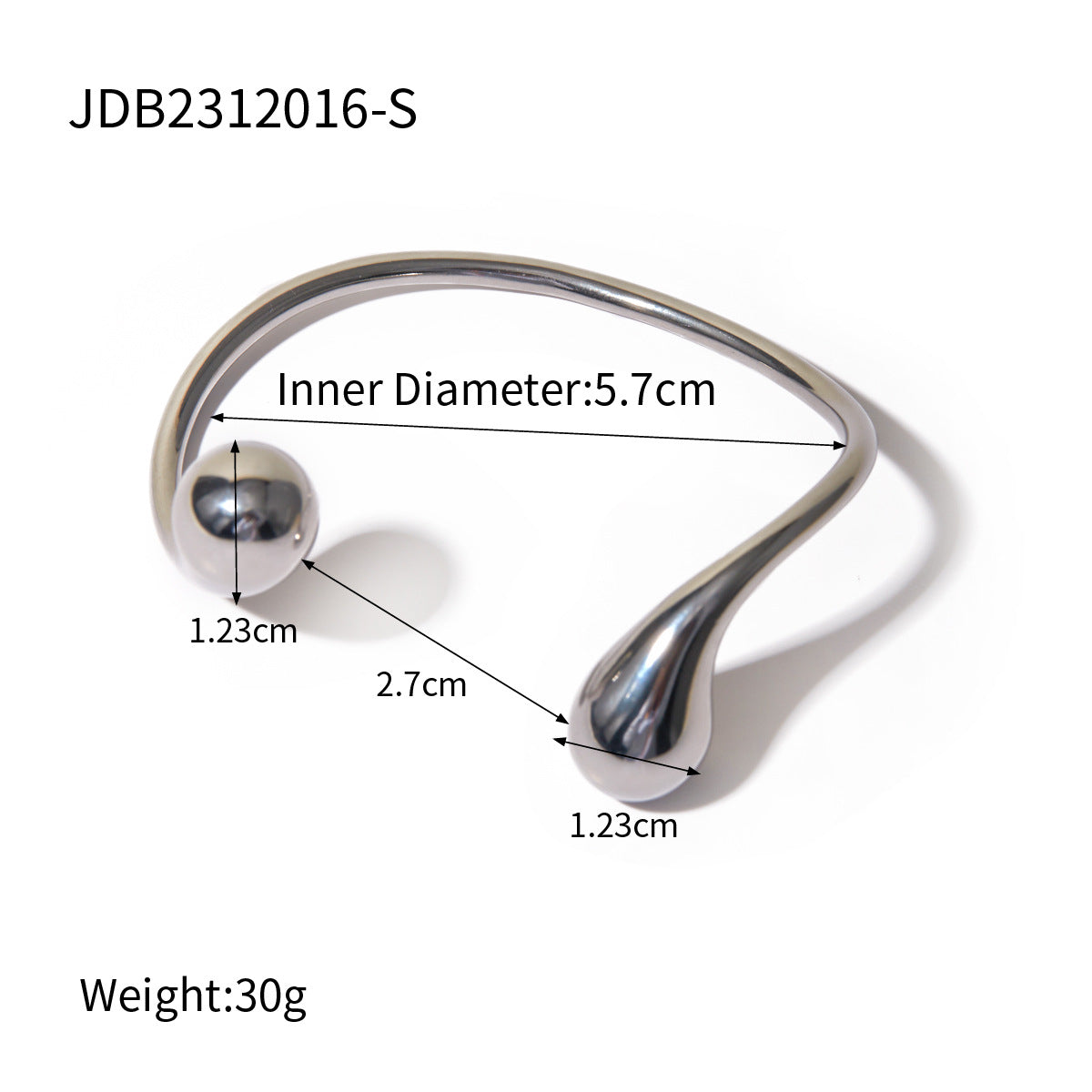Quinn Asymmetric Cuff Bracelet - JDB2312016-S [G7JNPIMW]
