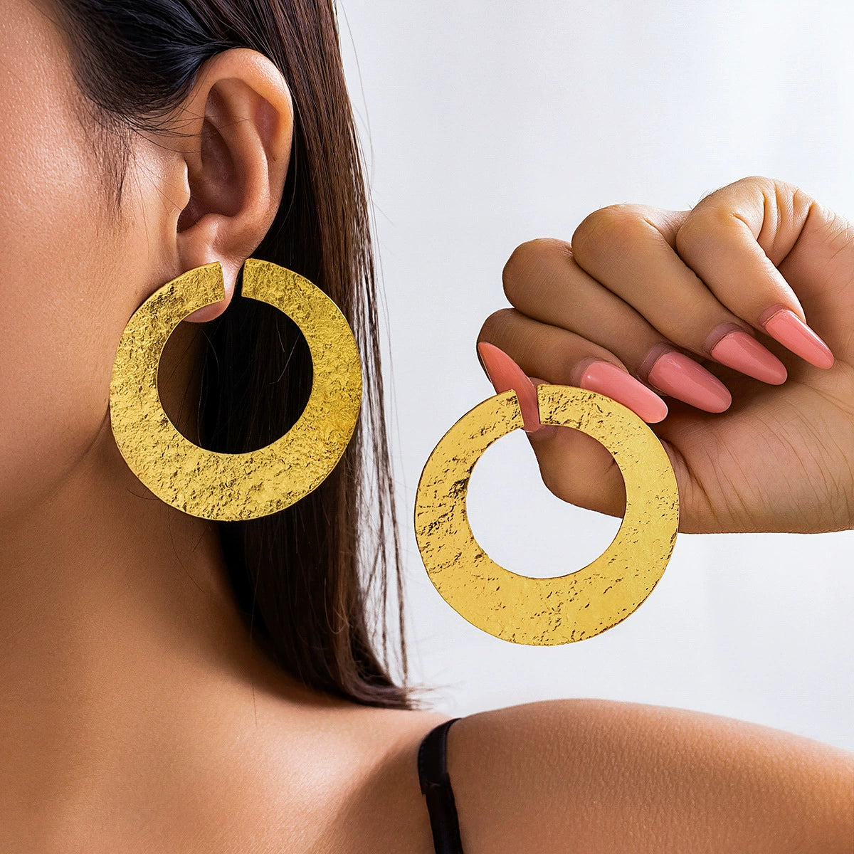 Fraidy Asymmetric Textured Earrings - Style 04 Imitation Gold [U3PM07I9]
