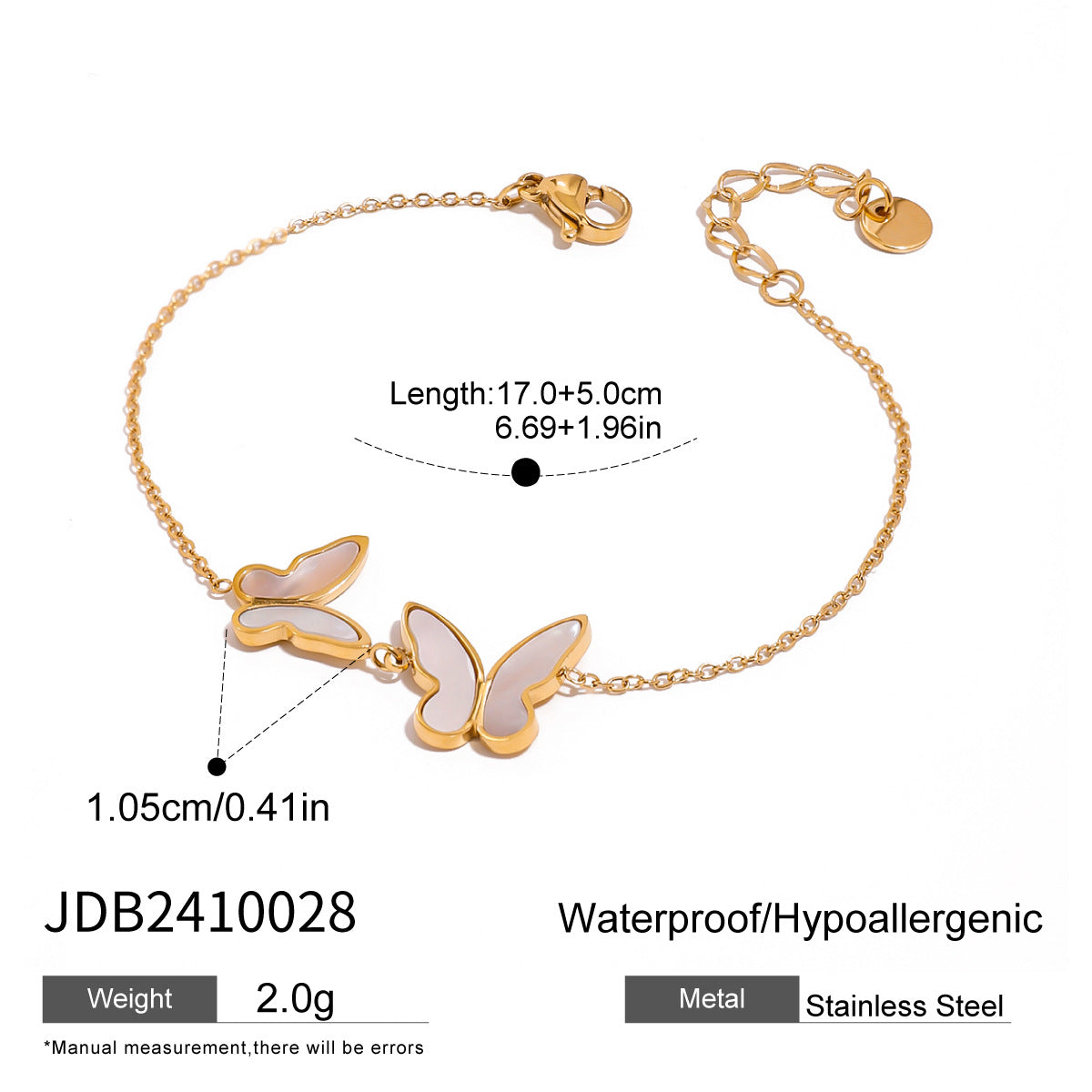 Samantha Gold Butterfly Bracelet - JDB2410028 [KYF0R9Y6]