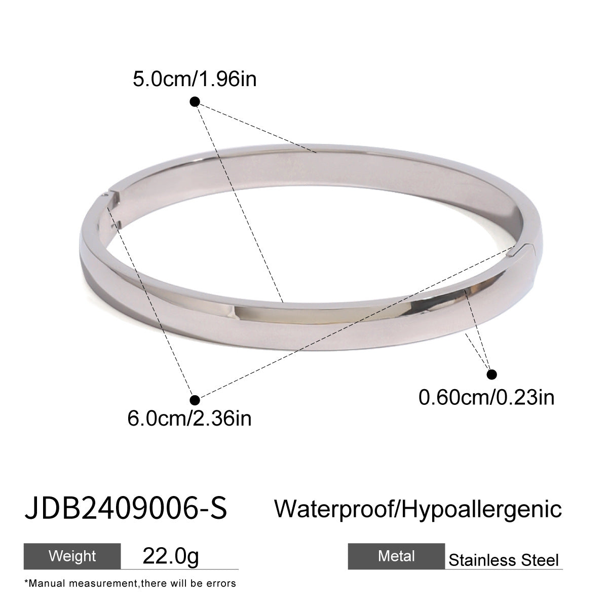 Lexie Modern Steel Bangle - JDB2409006-S [PRXB7ZNN]