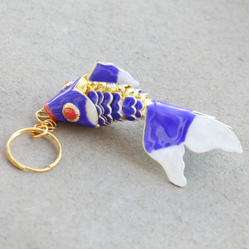 Zahraa CloisonnŽ Goldfish Keychain - Purple (Large)