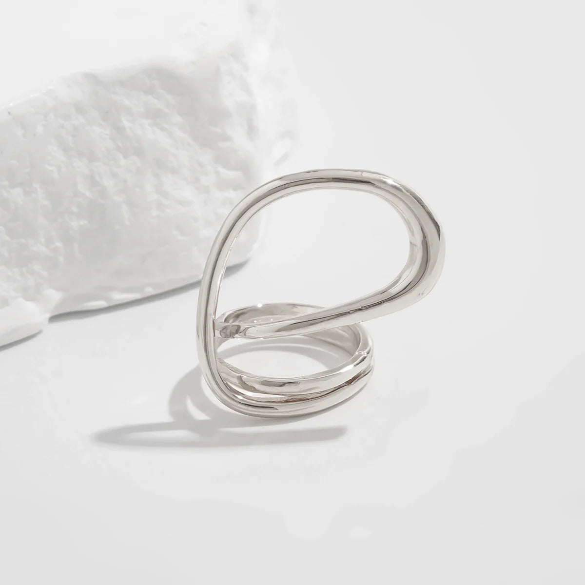 Aleah Geometric Statement Ring - Style Three Silver