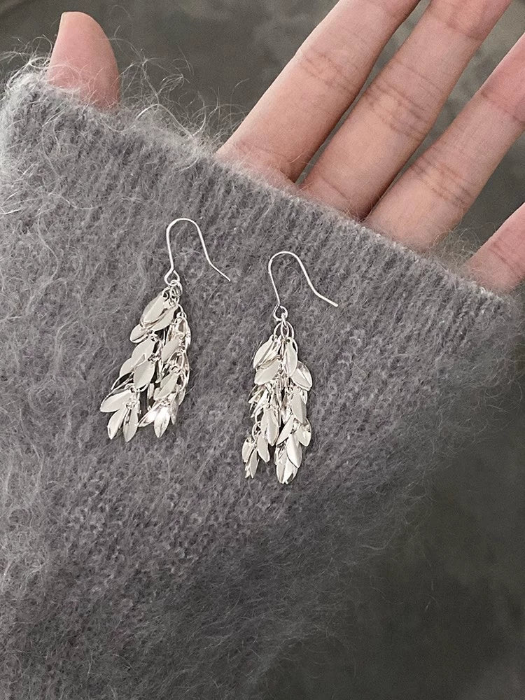 Melissa Shimmer Cascade Earrings - Wheat Sequin Earrings