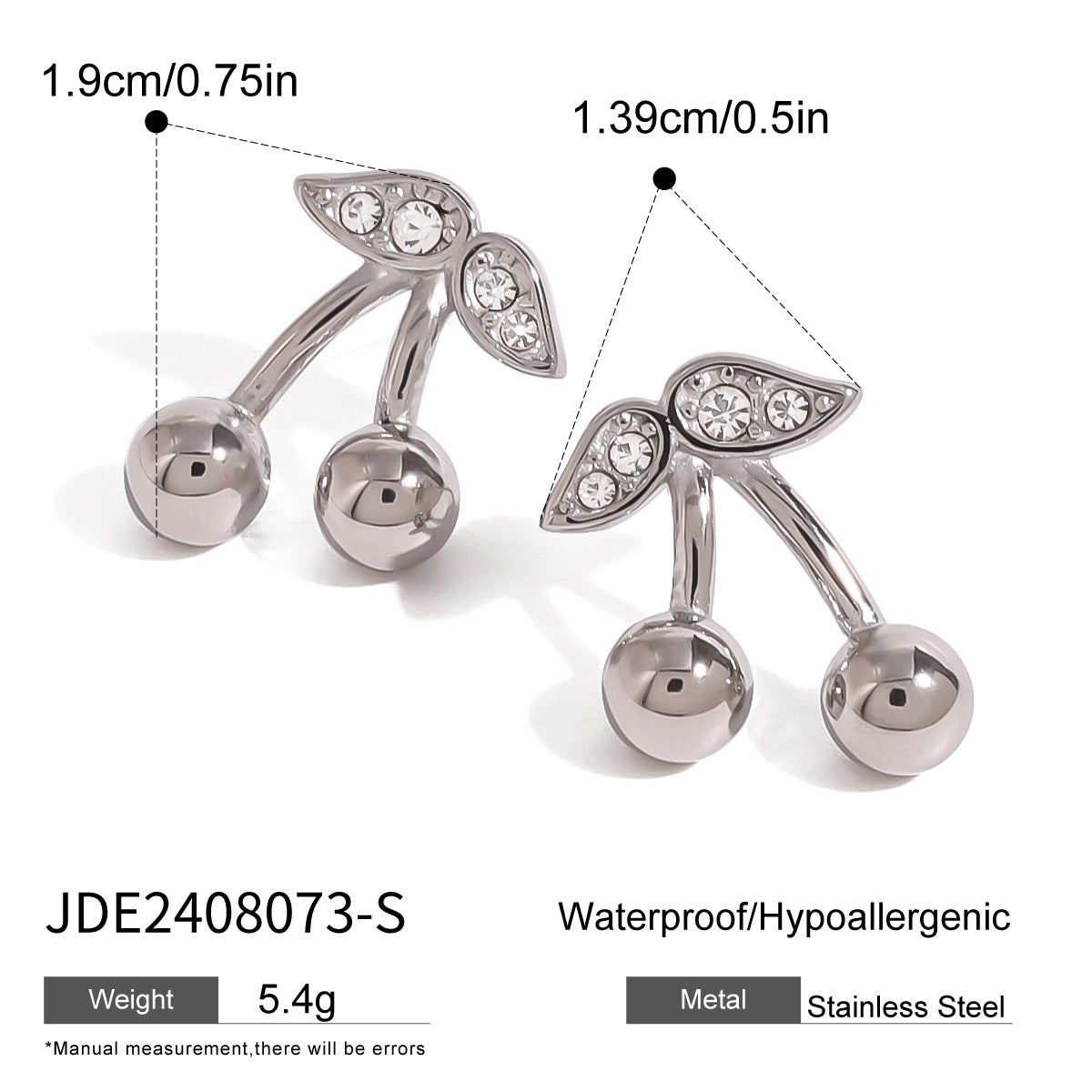 Nuha Cherry Charm Necklace Set - Silver Cherry Set [GIIACT9E]