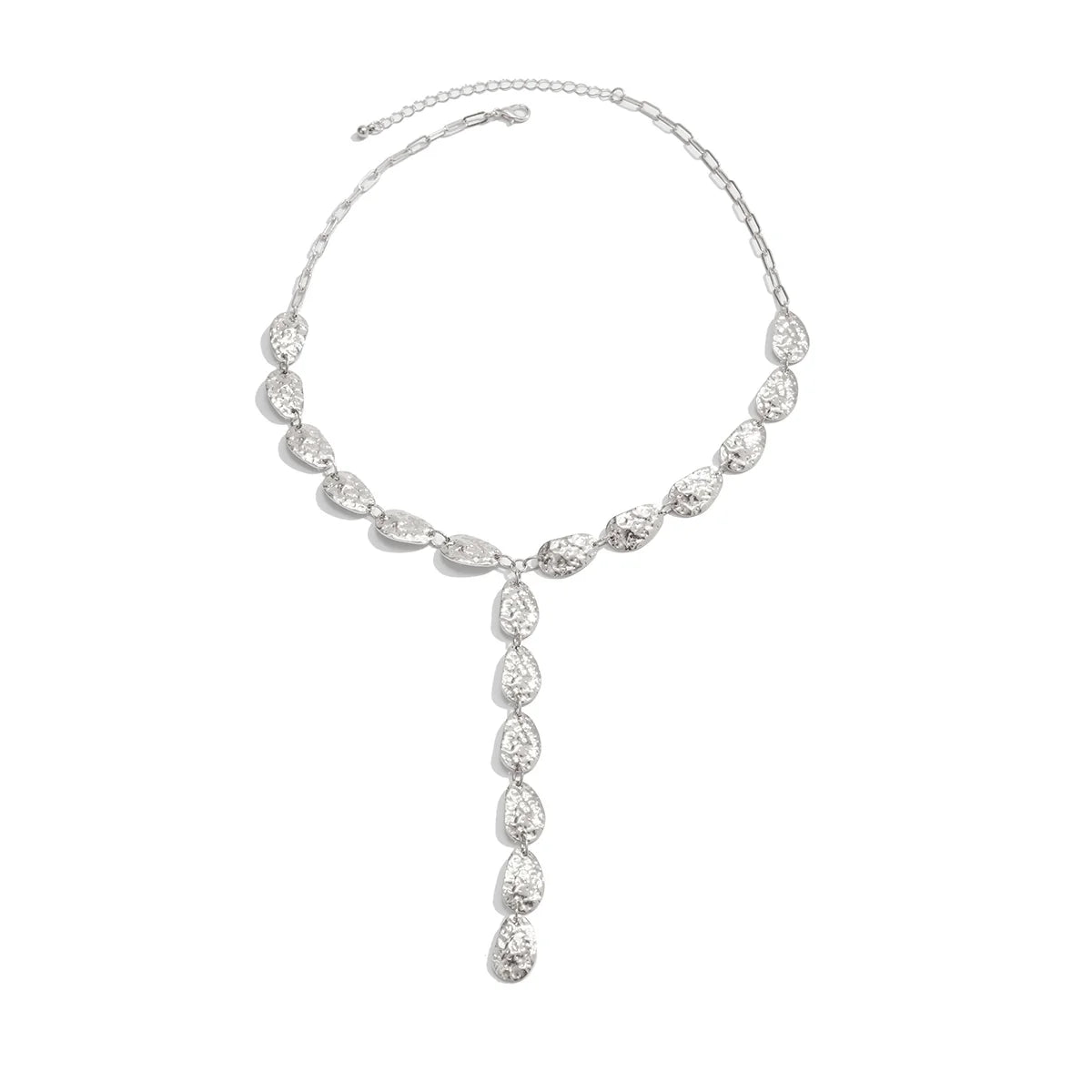 Anyiah Hammered Disc Necklace - Silver