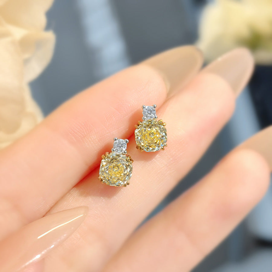 Madelyne Radiant Octagonal Set - Goose Yellow Stud Earrings [A4IHRJER]