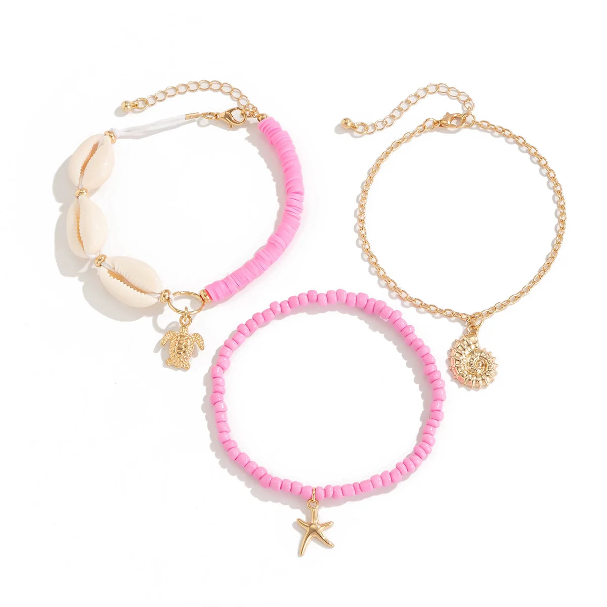 Jocabed Seashell Starfish Anklet Set - Pink