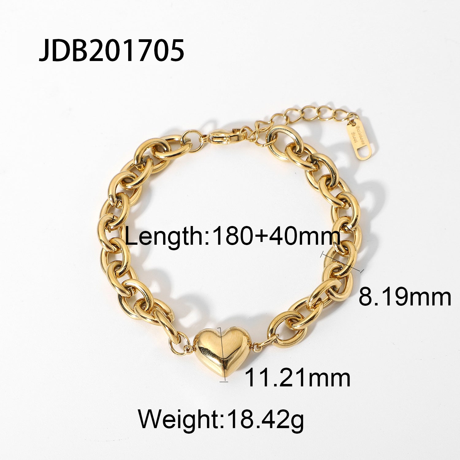 Kaydee Chunky Heart Chain Bracelet - JDB201705 [M4HGY2SD]