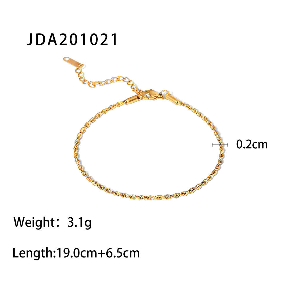 Lourdes Gold Cross Anklet - JDA201021 [L5V9YCDD]