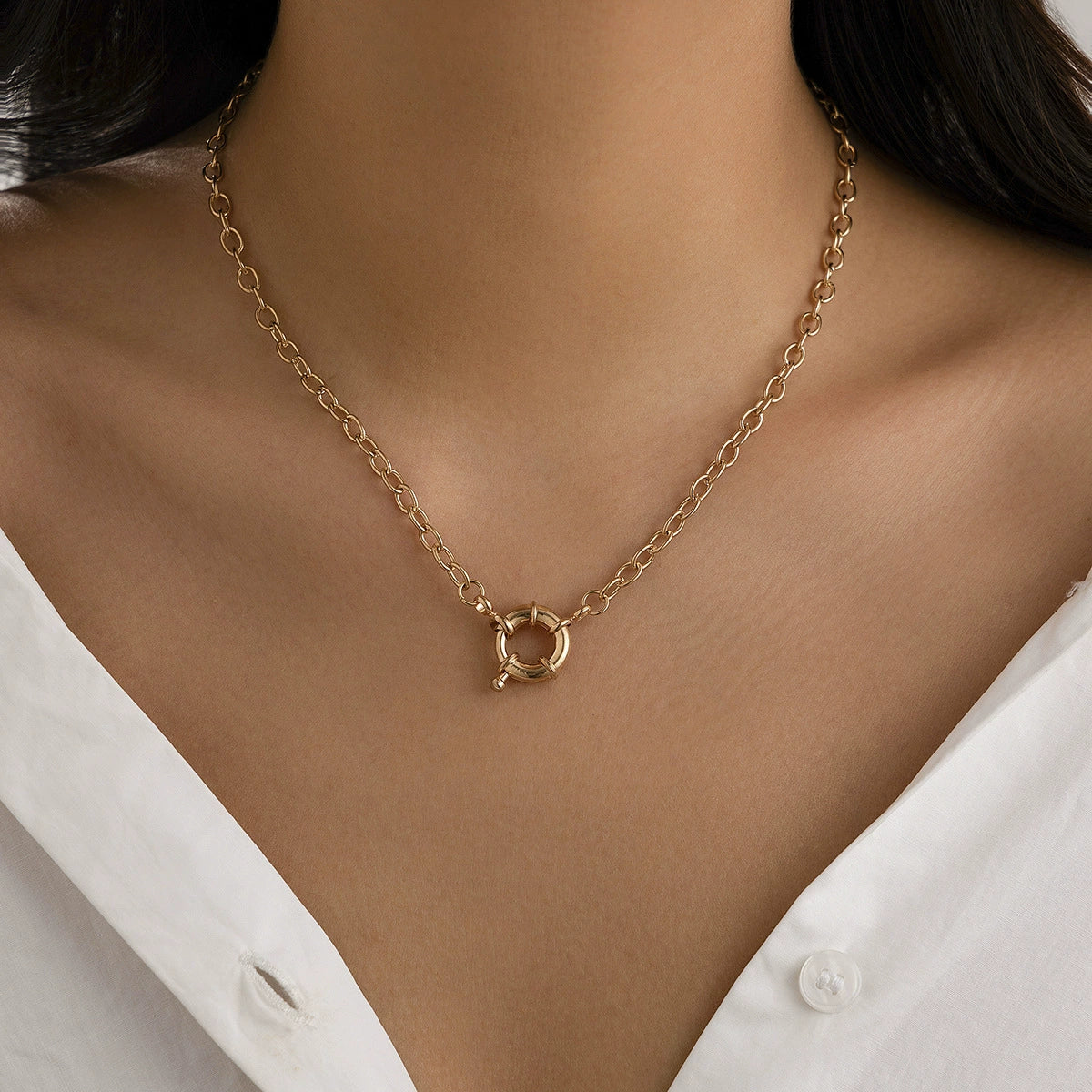 Madyson Geometric Chain Jewelry - Gold Necklace Style 03 [BB2IGOOT]