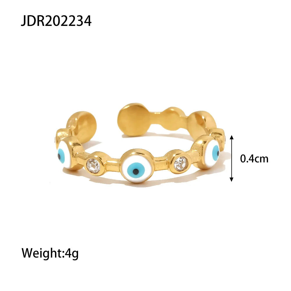Arabelle Gold Plated Evil Eye Ring - JDR202234