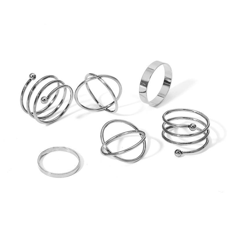 Maryanne Retro Stackable Ring Set - Style 8 [UU3A5QYN]