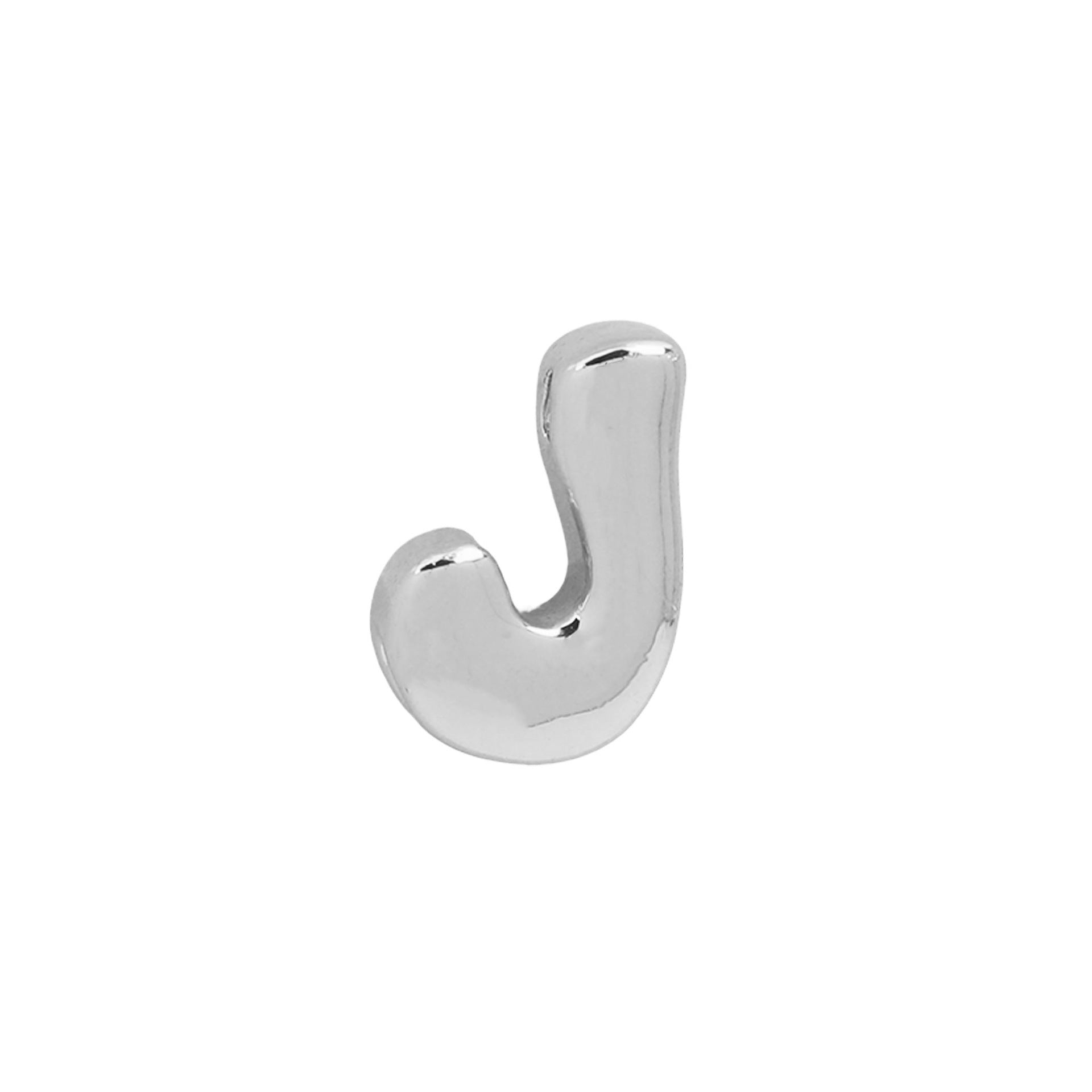Aviva Brass Letter Pendant - Silver J (Pendant Only) [YMSYKA1I]