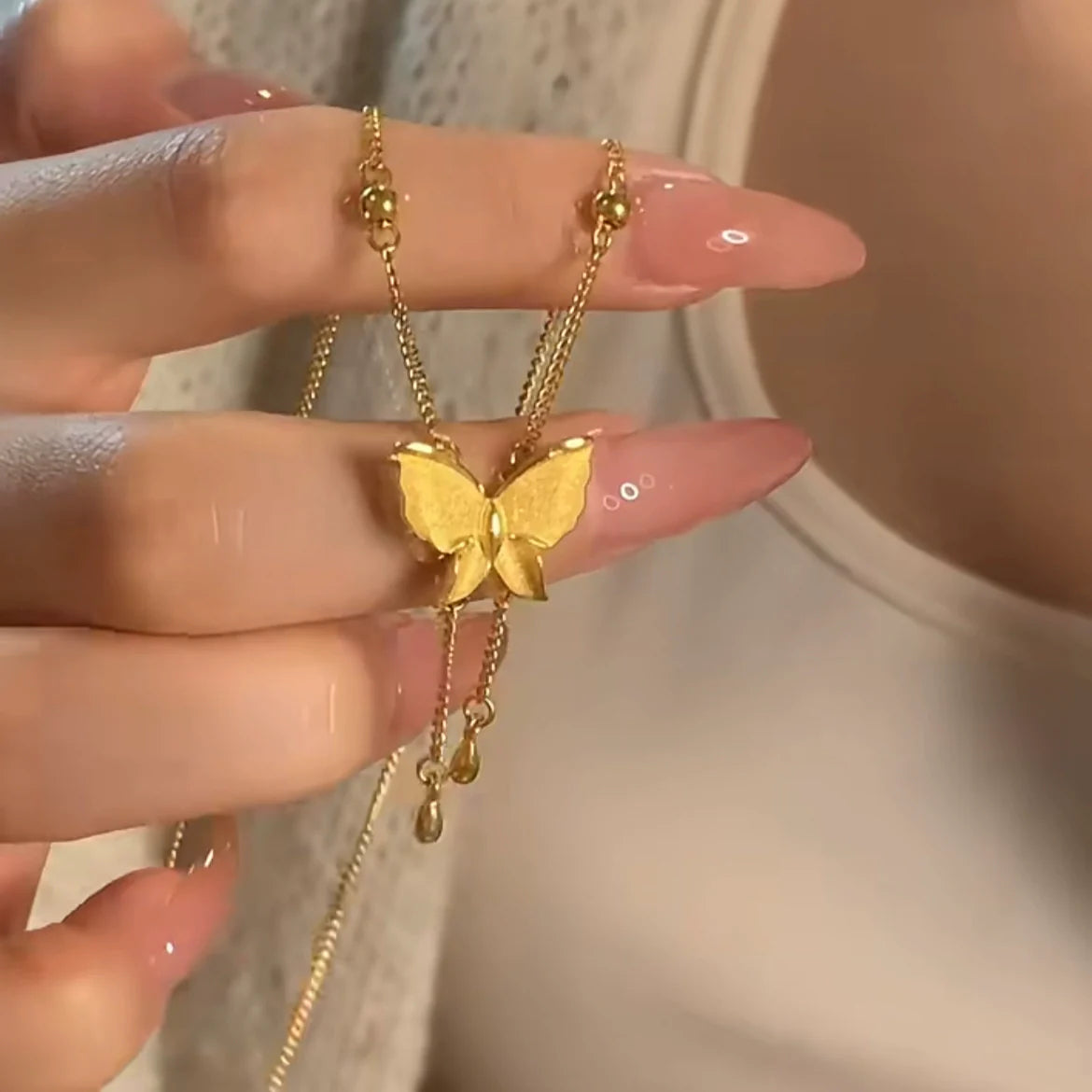 Sumayyah Butterfly Tassel Necklace - 3D Butterfly Tassel Necklace