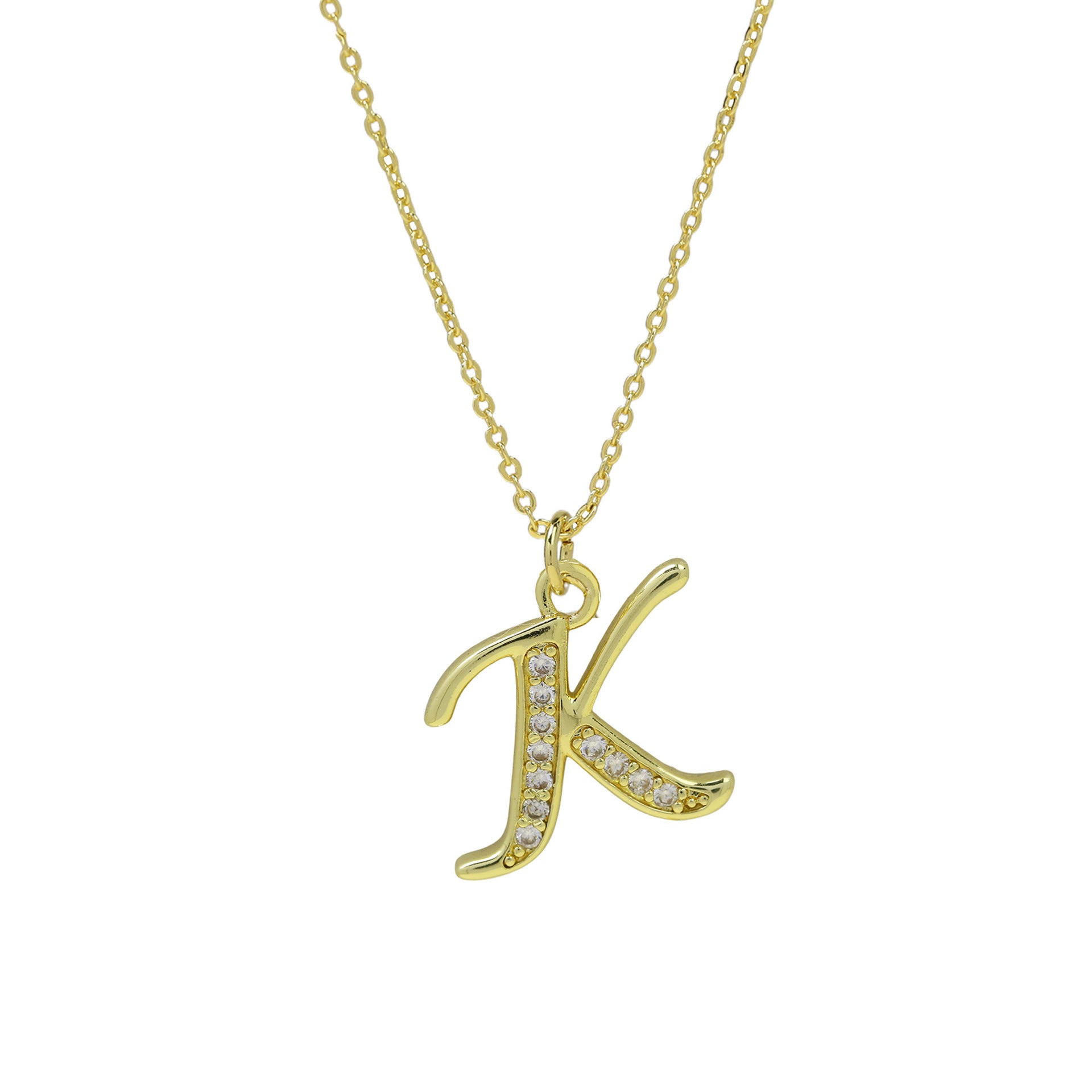 Winifred Delicate Alphabet Necklace - Letter K [0MULVHVZ]