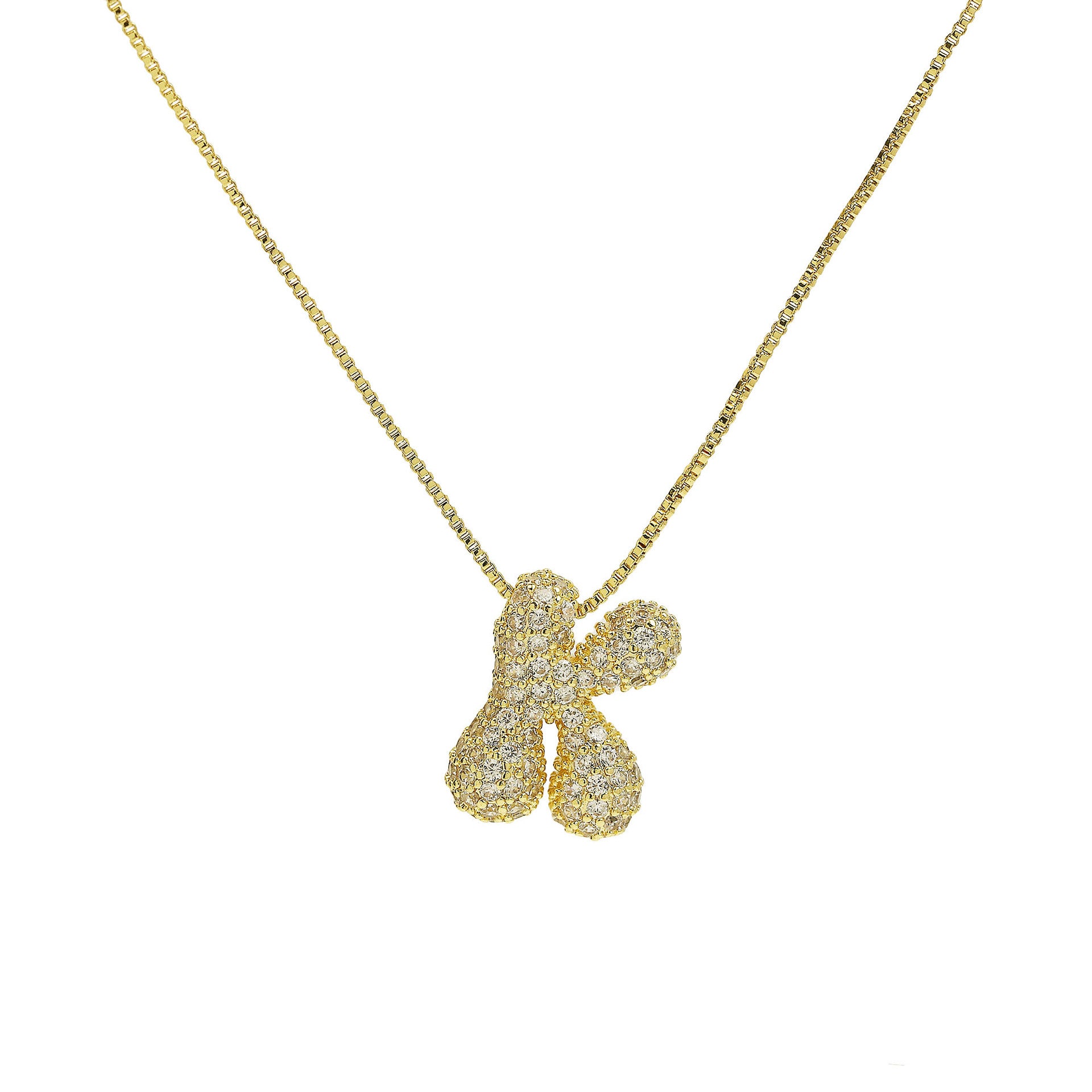 Francis Bubble Initial Necklace - Gold Necklace K [WHWI48NV]