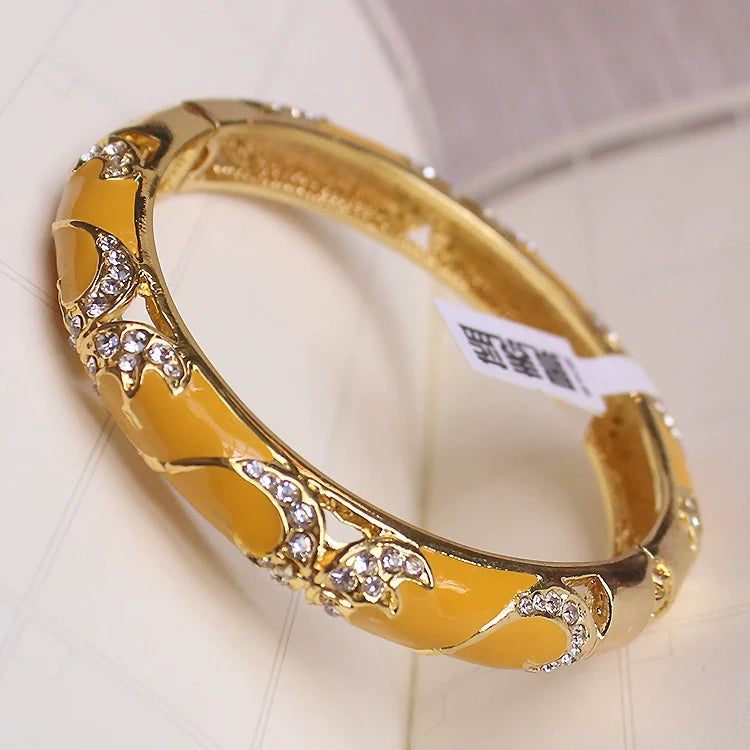 Adaya CloisonnŽ Bangle - Yellow