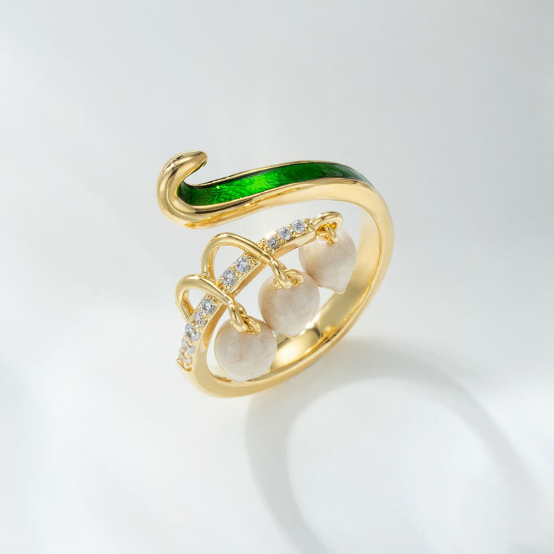 Ivanna Enamel Tulip Ring - Green [4H9F78MC]