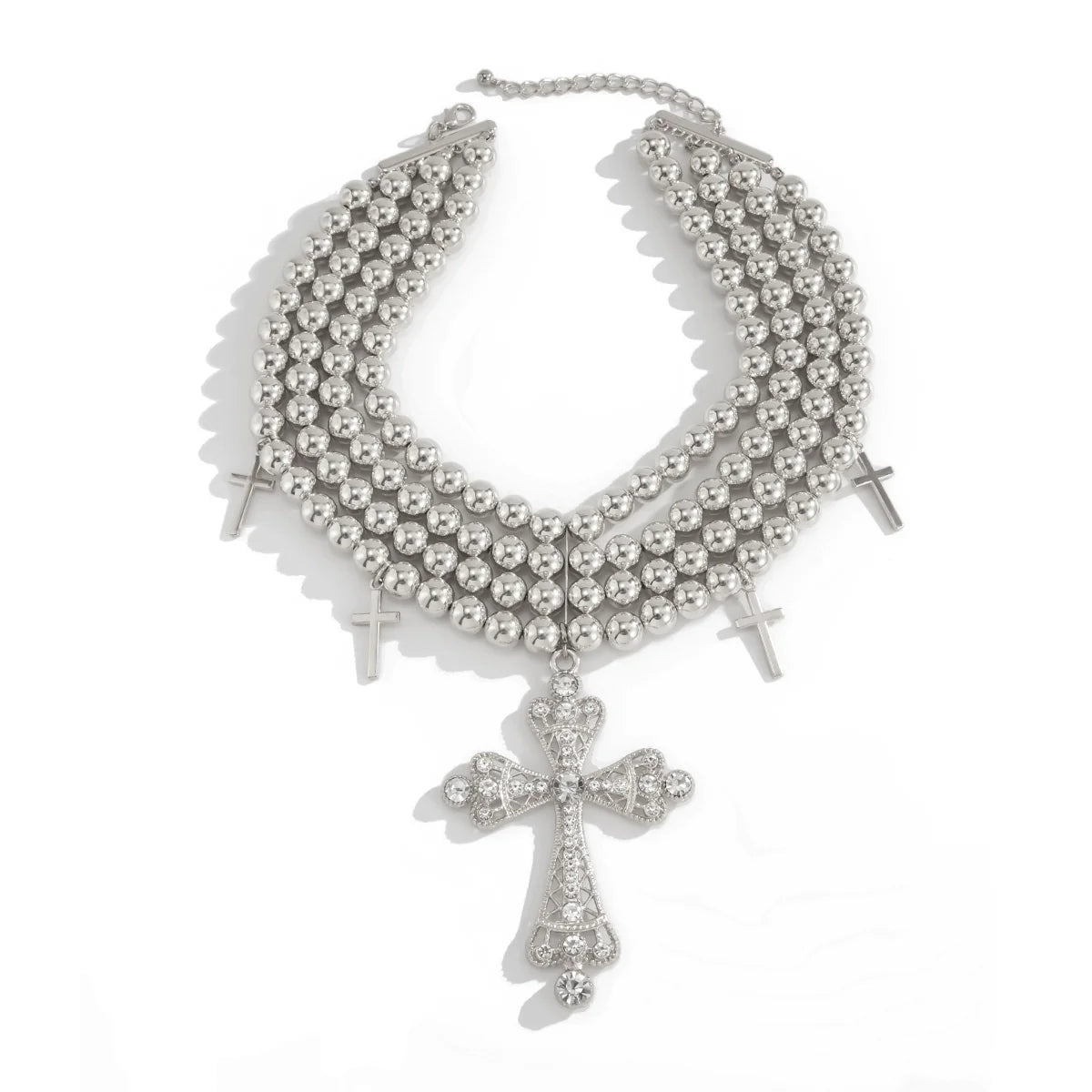 Haydee Studded Layered Necklace - Silver
