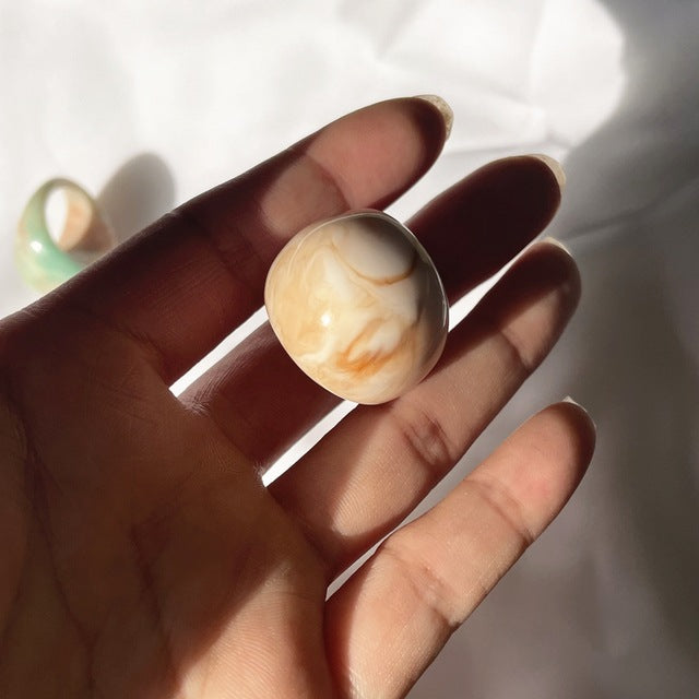 Liba Chunky Swirl Ring - White Gray [9P4OFPNB]