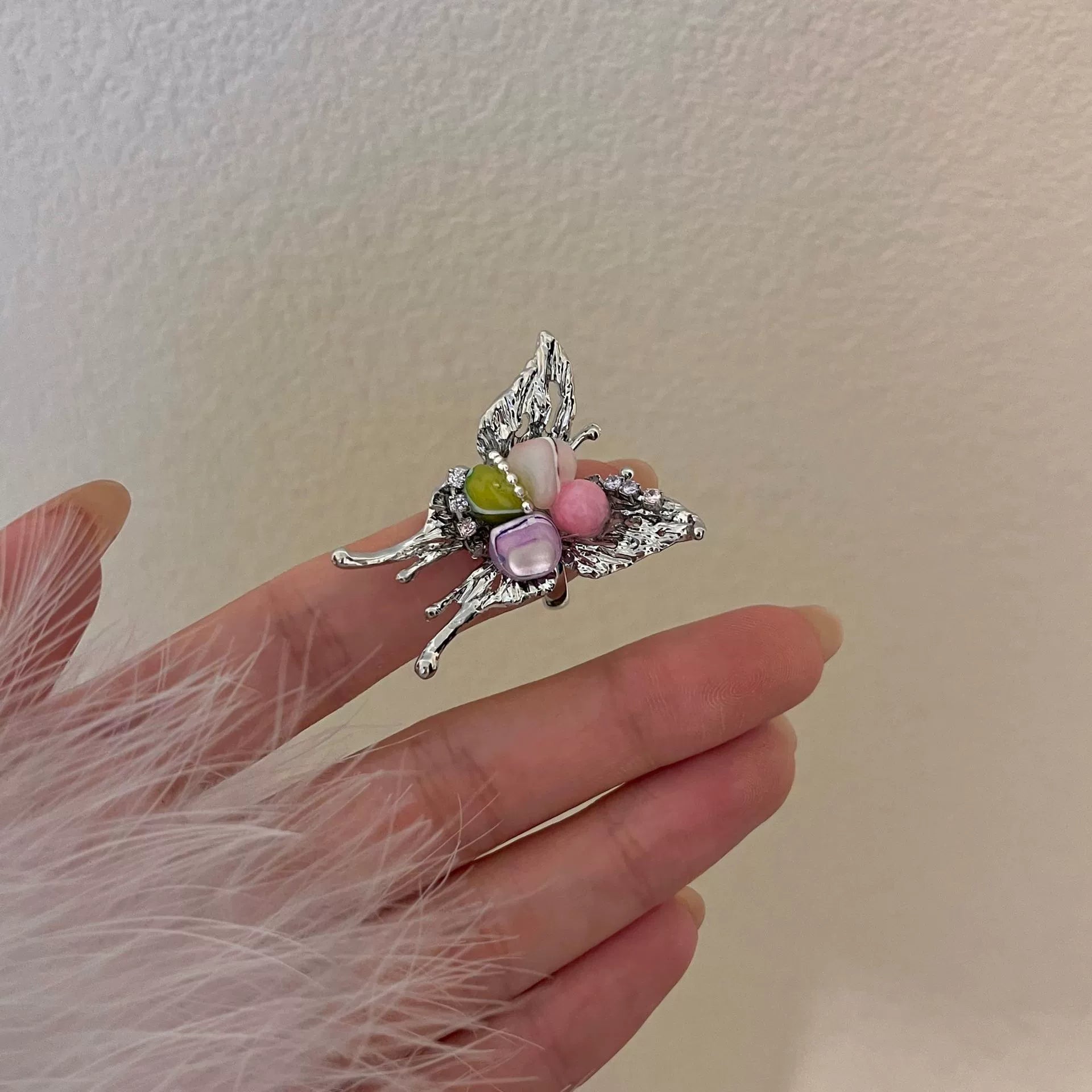 Aralyn Colorful Beaded Butterfly Ring - Exquisite Butterfly [4UTGLOHD]
