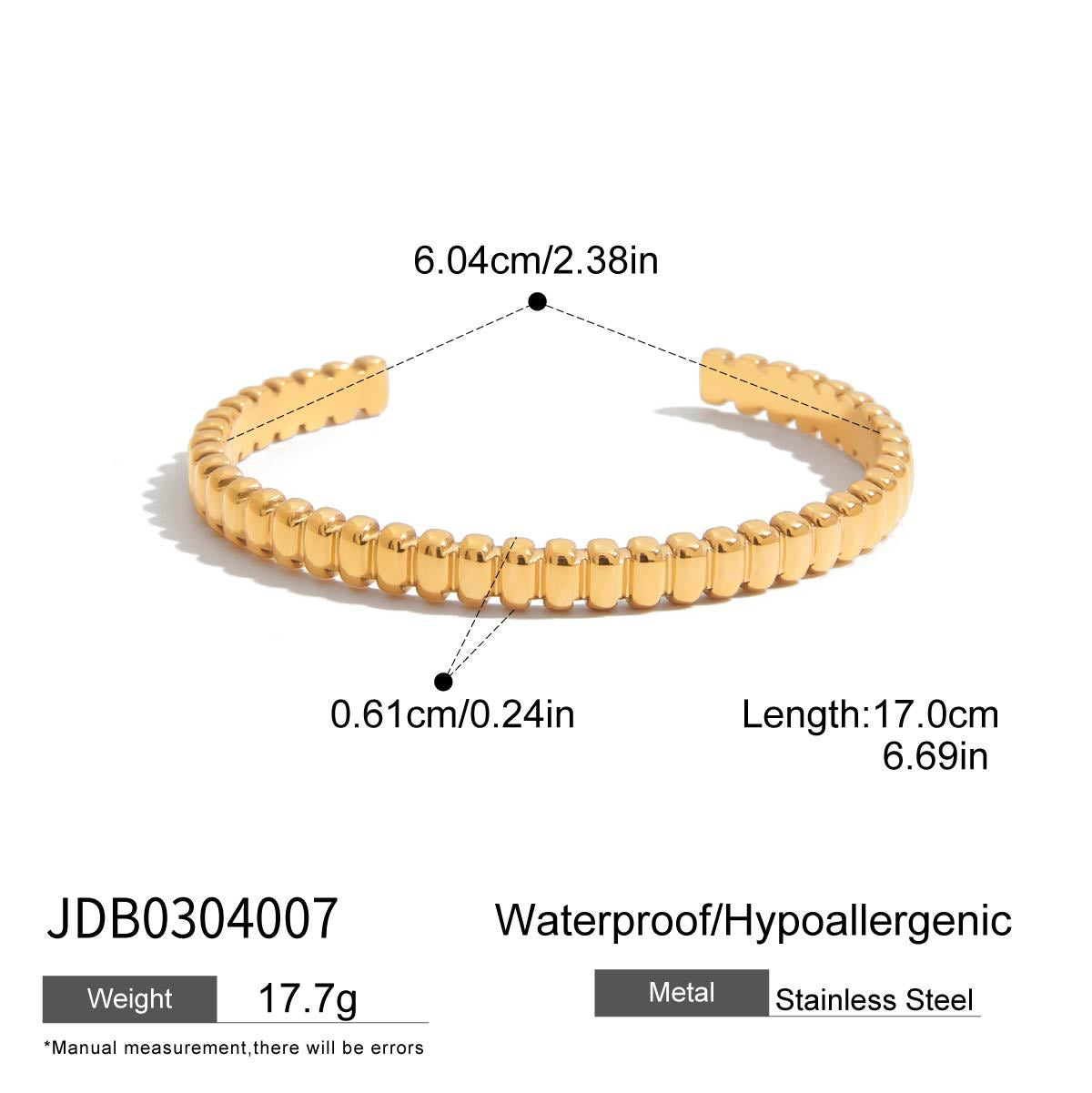 Davina Sand Gold Cuff Bracelet - JDB0304007 [59HB1J4M]