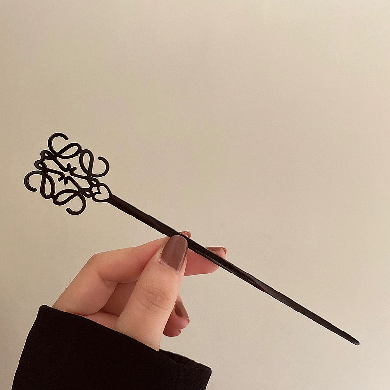 Nechama Sleek Metal Hairpin - Gunmetal Black [VAT3NEX2]