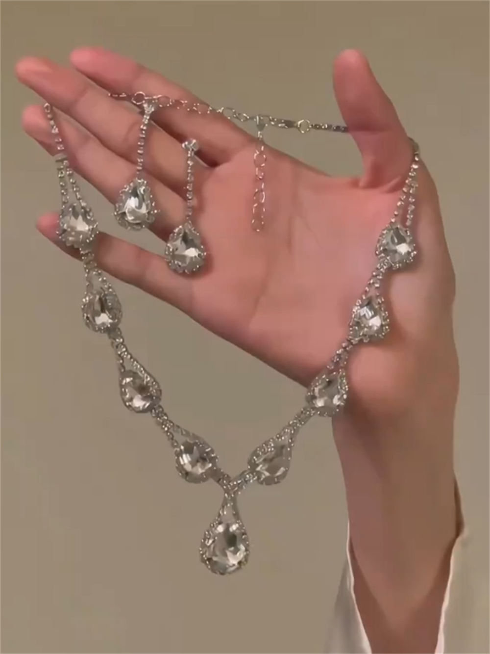 Lenore Waterdrop Tassel Set - Necklace & Earrings
