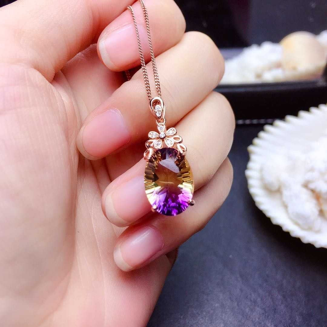 Sullivan Radiant Oval Set - Purple-Yellow Single Pendant (Chain Not Included) [HASYNIVY]