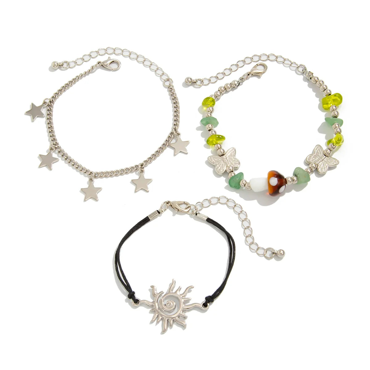 Aarna Layered Bracelet Set - 3-Piece Set Style Five
