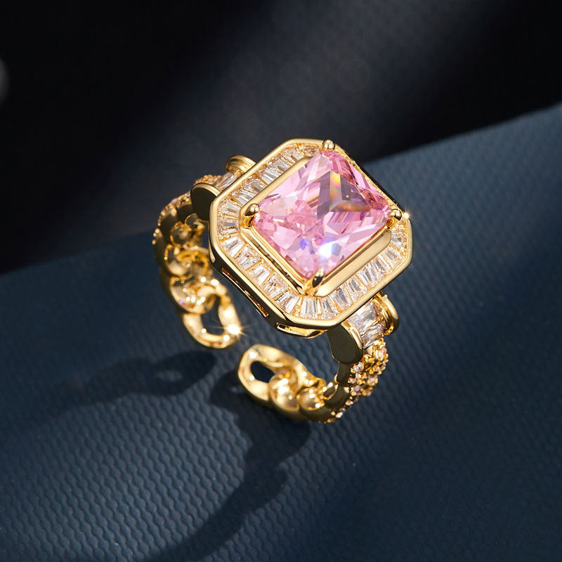 Emmeline Glimmer Geometric Ring - Gold Tone 3 [3WKUILTD]
