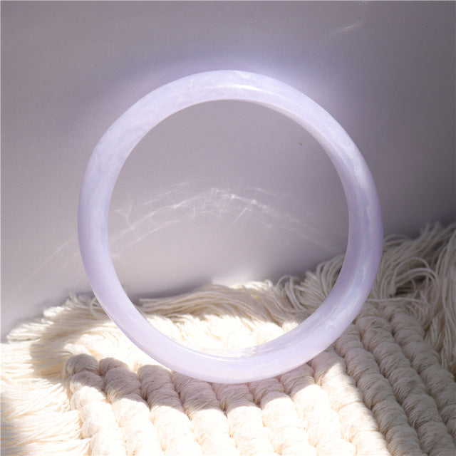 Francesca Marble Resin Bracelet - Round Irregular Light Purple [CRRGDX3Z]